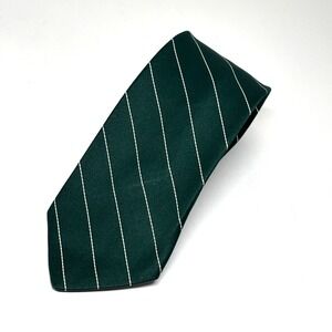 Beau Brummell Necktie Mens OS Green Striped Pinstripe Polyester Tie Formal